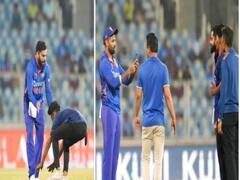 IND vs SL: விறுட்டென்று உள்ளே வந்த விராட் ரசிகர்...! பட்டென்று காலில் விழுந்ததால் பதறிய கோலி..! போட்டோ எடுத்து ரசிகர்களை குஷியாக்கிய சூர்யா!