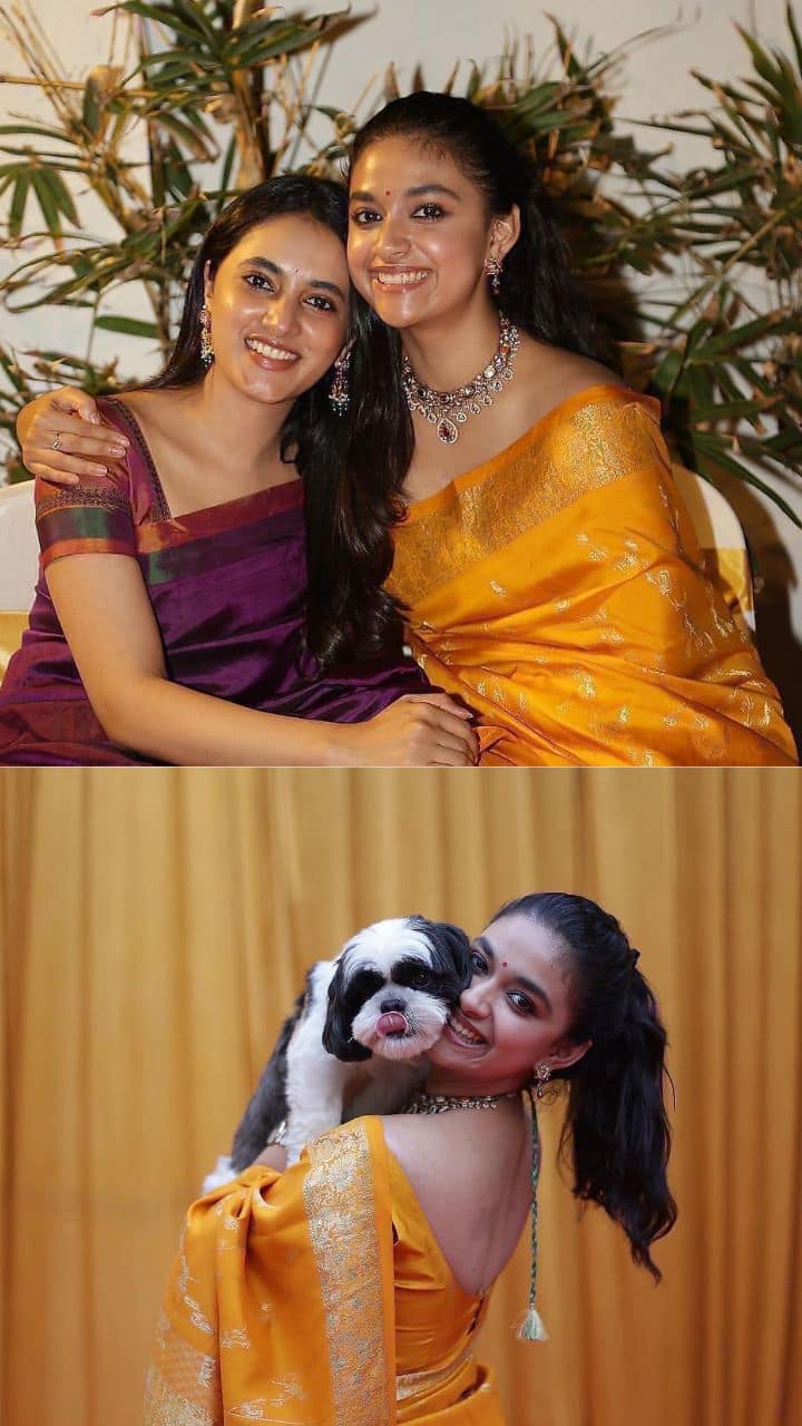 பிரியங்காவுடன் பொங்கல் கொண்டாடிய கீர்த்தி சுரேஷ்