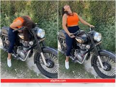 बुलेट पर बैठकर पेट्रोल का 'नशा' कर रही थी लड़की, ऐसी मदहोशी आई कि बाइक समेत नीचे गिर गई...