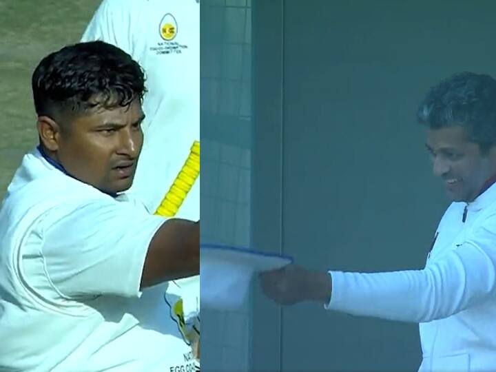 Watch: Mumbai Ranji batsman Sarfaraz Khan hit century against Delhi Coach Amol Mazumdar took off his cap for Sarfaraz Ranji Trophy: दिल्ली के खिलाफ सरफराज़ खान ने जड़ा शतक, कोच अमोल मजूमदार ने कैप उतारकर दिया सम्मान, देखें VIDEO
