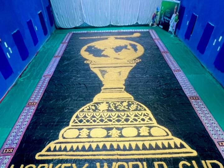 Pattnaik also created the biggest Rice husk mosaic art of around 4682sq feet area of the Men's Hockey World Cup at Indoor stadium, Subarnapur district in Odisha. (Image Credit: Twitter/@sudarsansand)