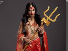 Sophiya Bhujel: हातात त्रिशूळ, भरजरी साडी अन् दागिने; मिस युनिव्हर्स-2023 मध्ये सोफियाचा खास लूक; फोटो व्हायरल