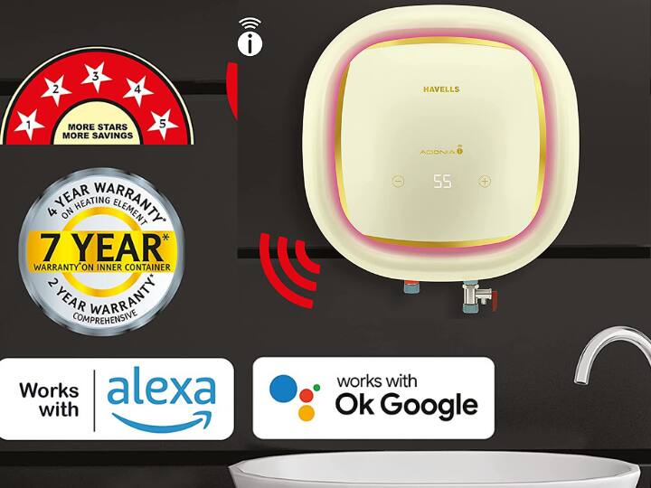 Amazon Great Republic Day Sale Geyser With Alexa Voice Control Smart Geyser With Wi-Fi Havells Recold Haier Usha Remote control Geyser अपने बेड, कार या ऑफिस से ऑपरेट कर सकते हैं इन स्मार्ट गीजर को, डील में खरीदें 50% कम कीमत पर