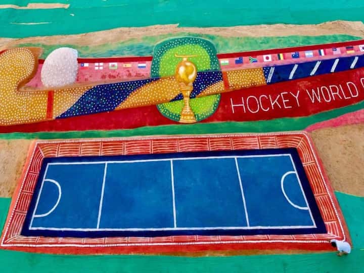 Pattnaik had created the 105-foot-long sand sculpture with 5,000 hockey balls on the banks of Mahanadi River in Cuttack on the occasion of the ongoing Men's Hockey World Cup in the state. (Image Credit: Hockey India)