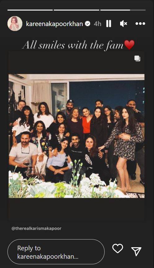 Kareena Kapoor Khan too shared Karisma's post in her Instagram story with the caption, 