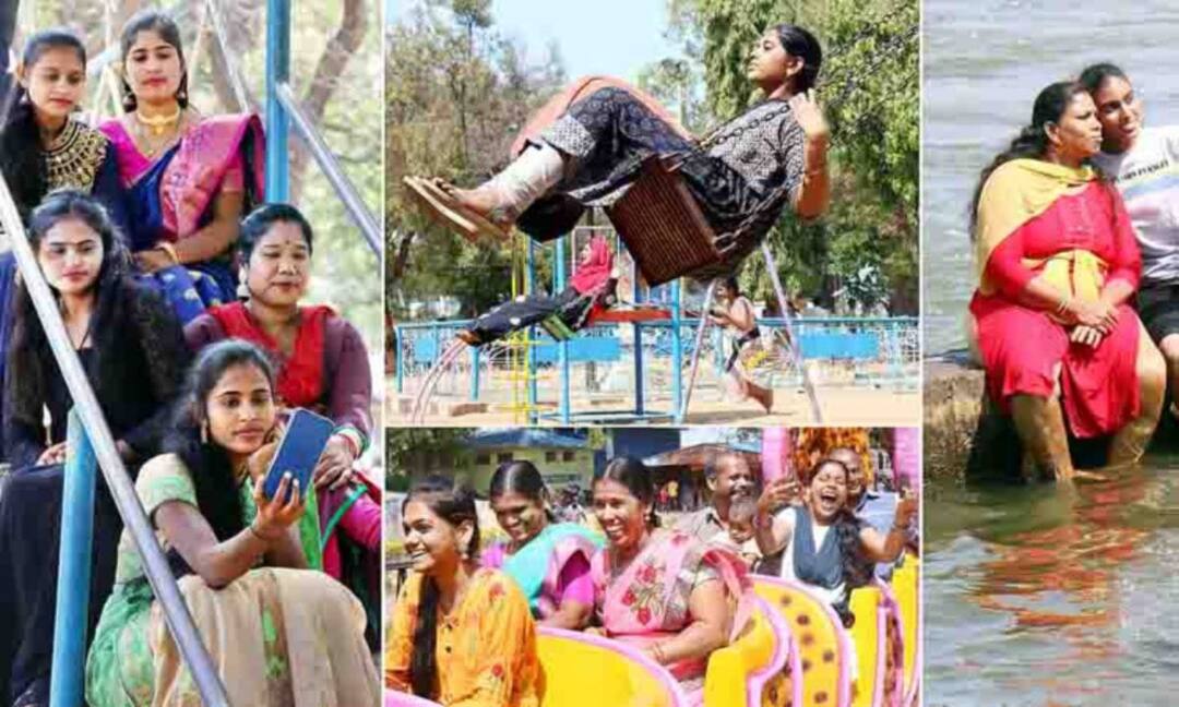 காணும் பொங்கல் விழா; திருச்சி முக்கொம்பு - காவிரி கரைகளில் அலைமோதிய மக்கள் கூட்டம்