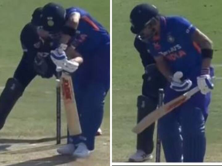 IND vs NZ, 1st ODI: Santner beats Kohli to silence the stadium see virat kohli reaction watch video Kohli Reaction Viral: శాంట్నర్ బౌలింగ్ లో విరాట్ కోహ్లీ బౌల్డ్- మైదానం అంతా సైలెంట్!