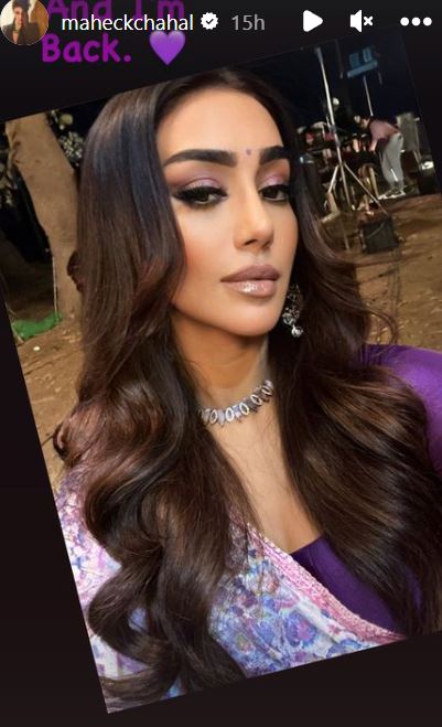 ICU में भर्ती होने के बाद अब काम पर लौटीं Mahekk Chahal, ‘नागिन 6’ के सेट से शेयर की तस्वीर