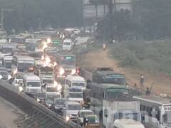 திரும்பும் மக்கள்: திணரும் சென்னை..! பரனூர் சுங்கச்சாவடியில் கட்டணமில்லா போக்குவரத்து.. !