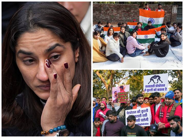 The country's top wrestlers, including Bajrang Punia and world championship medallist Vinesh Phogat, staged a protest against national federation President Brij Bhushan Sharan Singh on Wednesday.