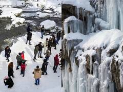 A Look At The Frozen Waterfall In Tangmarg In Pics