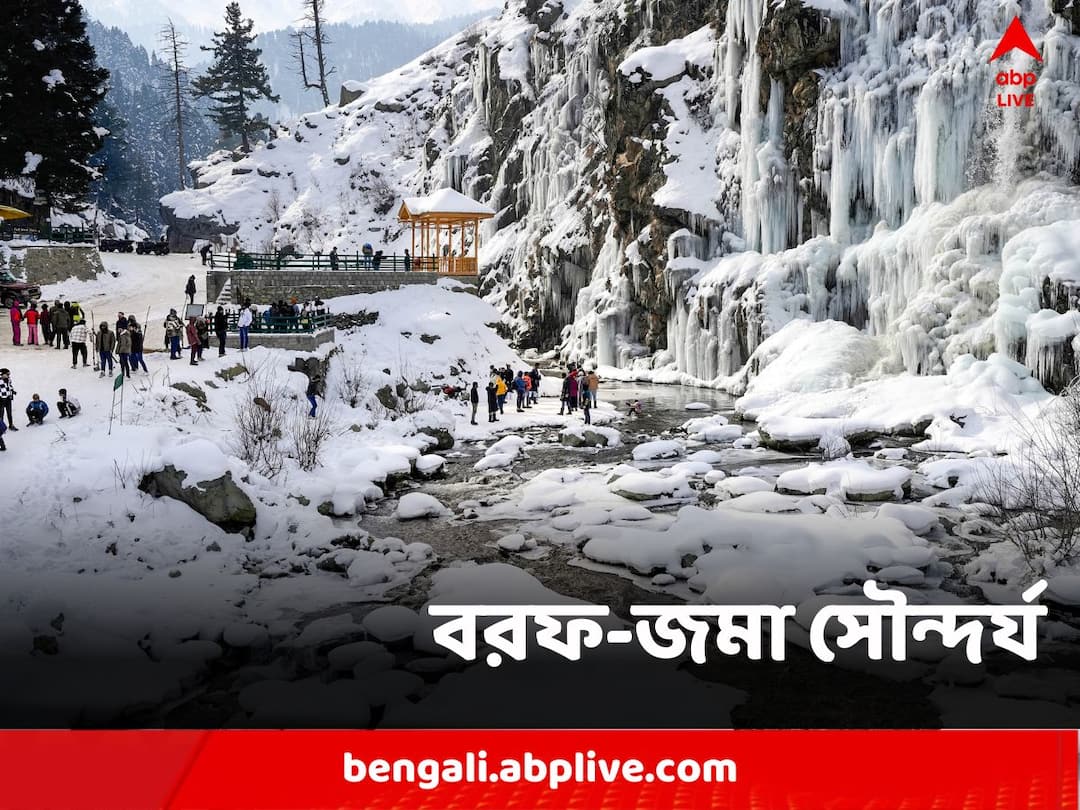 Cold wave in Kashmir Ladakh Tangmarg Frozen waterfall know complete details Cold wave in India: ঝরনা নাকি বরফের দেওয়াল? চোখ জুড়োবে কাশ্মীরের এই জায়গা