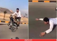 Video: ਬਾਈਕ ‘ਤੇ ਸਟੰਟ ਦਿਖਾ ਰਿਹਾ ਸੀ ਵਿਅਕਤੀ, ਹੋਇਆ ਇਹ ਹਾਲ, ਵੇਖੋ ਵੀਡੀਓ