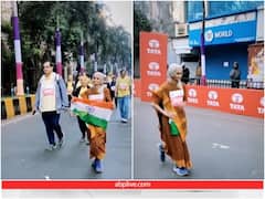 हाथों में तिरंगा लेकर मुंबई मैराथन में दौड़ी 80 साल की बुजुर्ग महिला, शेयर हो रहा वीडियो