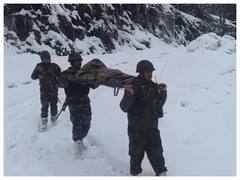 J&K: Indian Army Evacuates 80 Yrs Old Woman With Severe Fever & Arthritis Amid Heavy Svowfall