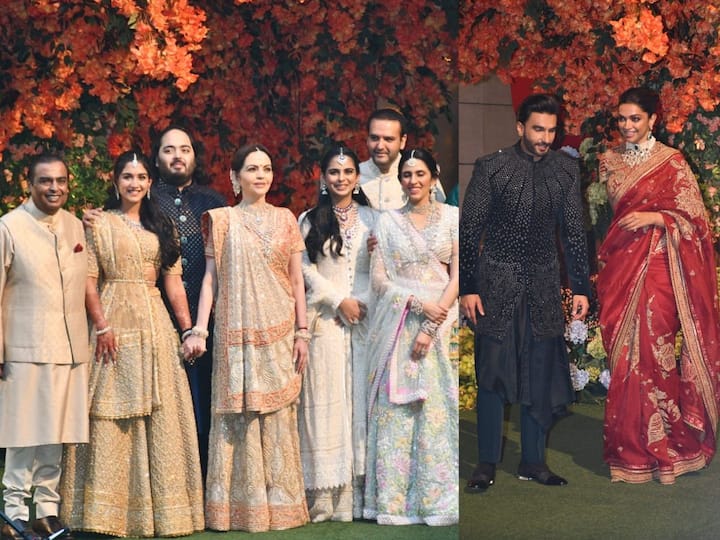 Deepika Ranveer in Anant Ambani engagement photos : ஆனந்த் அம்பானியின் திருமண நிச்சயதார்த்த நிகழ்ச்சியில் தீபிகா படுகோன் மற்றும் ரன்வீர் சிங் தம்பதி கலந்துகொண்டனர்