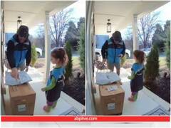 पिता के साथ पैकेज डिलीवर कर रही बेटी, दिल जीत लेगा वीडियो