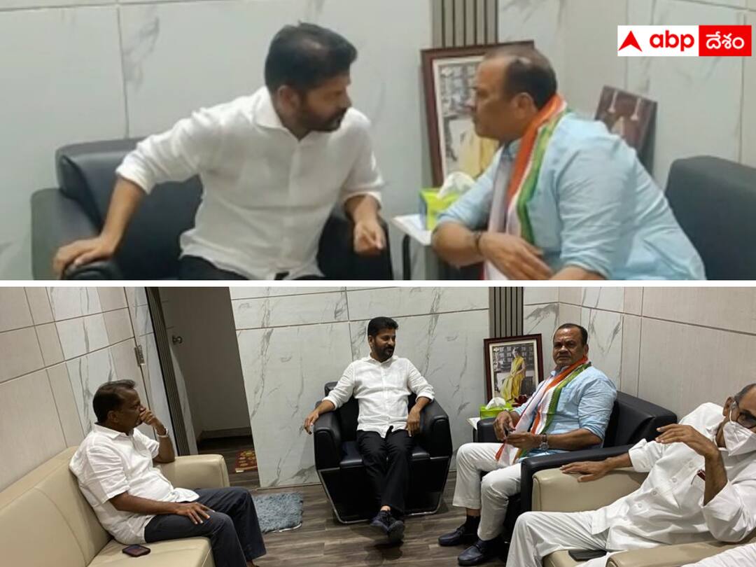 Komati Reddy met TPCC chief Revanth Reddy at Gandhi Bhavan. Komatireddy Meets Revant : గాంధీ భవన్‌లో రేవంత్‌తో కోమటిరెడ్డి భేటీ - టీ కాంగ్రెస్‌లో సంక్షోభం ముగిసినట్లేనా ?