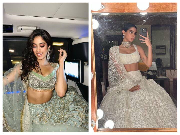 Janhvi Kapoor and Khushi Kapoor turned heads at Anant Ambani and Radhika Merchant's Engagement on Thursday wearing lehenga.