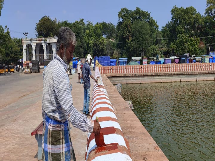 புதுப்பொலிவு பெற்று வரும் மதுரை வண்டியூர் மாரியம்மன் தெப்பக்குளம்