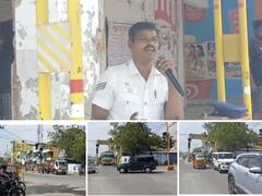 போக்குவரத்து சிக்னலில் விழிப்புணர்வு - தூத்துக்குடி போக்குவரத்து காவலருக்கு குவியும் பாராட்டுகள்