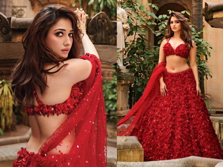 Tamannaah Bhatia photos: ஜெயிலர் படத்தில் நடித்து வரும் தமன்னா சிவப்பு நிற உடையில் எடுத்துள்ள சில போட்டோக்களை வெளியிட்டுள்ளார். அவை வைரலாகி வருகின்றன.