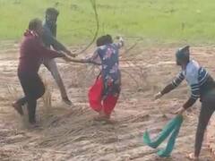 कौशांबी में भूमाफियाओं की दबंगई का वीडियो वायरल, महिला और उसकी बेटियों को बेरहमी से पीटा