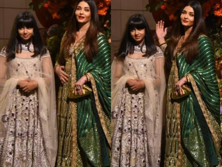 Aaradhya ,Aishwarya And Abhishek Bachchan Make A Picture Perfect Family At  Armaan Jain's Wedding - HungryBoo | Indian dress up, Half saree designs,  Indian wedding outfits