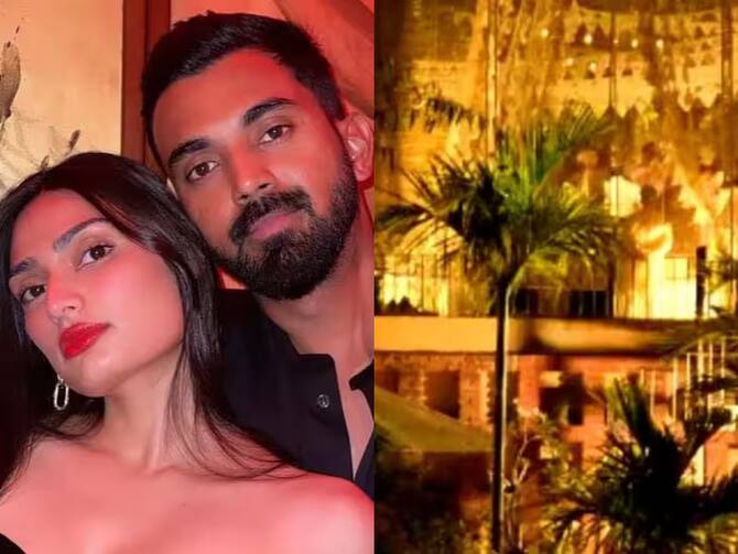 KL Rahul Athiya Shetty Wedding Photo S Suniel Shetty Farm House In Khandala  See Pics | KL Rahul Athiya Shetty Wedding: खंडाला में रंग बिरंगी लाइट्स से  सजा दुल्हन अथिया शेट्टी का