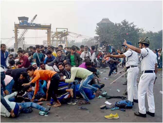 Several Injured As ISF Workers Clash With Police In Kolkata; MLA Among 100 Arrested Kolkata: ISF પ્રદર્શનકારીઓ પર પોલીસ કર્યો લાઠીચાર્જ, અનેક ને ઇજા, MLA સહિત 100 લોકોની ધરપકડ