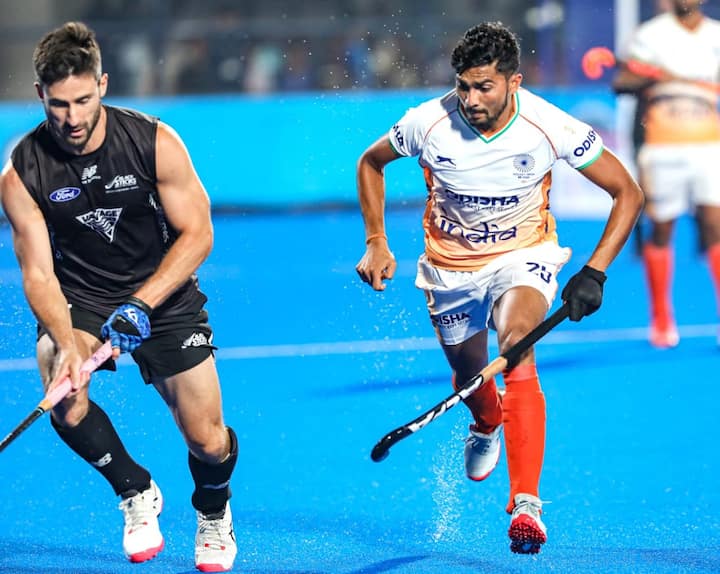 India men's hockey team are officially out of Hockey World Cup 2023 after losing to New Zealand in crossover match, Sunday. Pic Courtesy: @TheHockeyIndia / Twitter