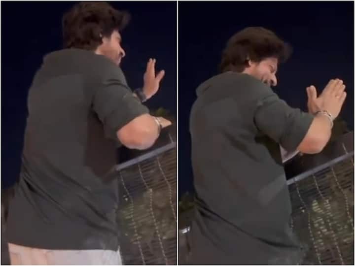 Shah Rukh Khan Waves To Fans Outside Mannat Mumbai Ahead Of Pathaan Release Watch Video Ahead Of Pathaan Release, Shah Rukh Khan Makes Rare Appearance, Waves To Fans Outside Mannat 