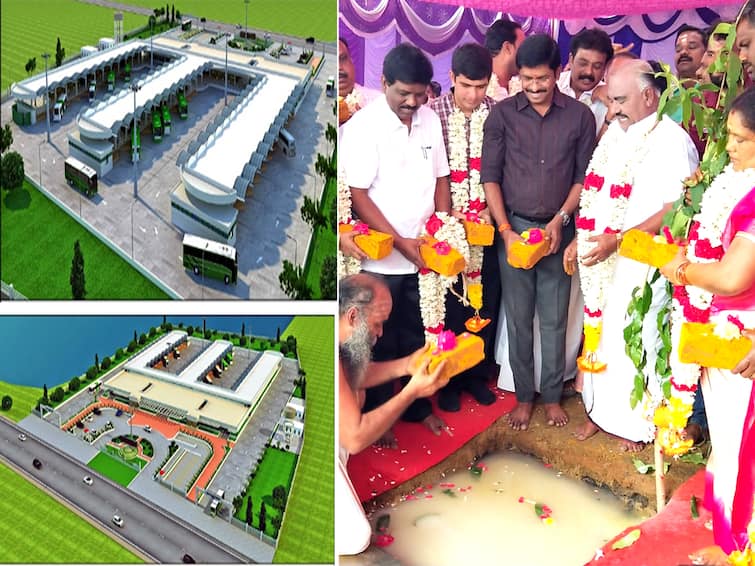 Villupuram Minister Mastan laid the foundation stone for the new Rs.20 crore bus stand at Tindivanam TNN திண்டிவனம் பகுதி மக்களின் நீண்ட நாள் கோரிக்கையை நிறைவேற்றிய அமைச்சர் மஸ்தான்