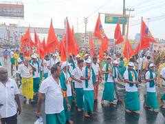 கரூரில் தீர்த்த குடம் எடுத்துச் செல்லும் நிகழ்ச்சியில் பங்கேற்ற பாஜக மாநில தலைவர் அண்ணாமலை