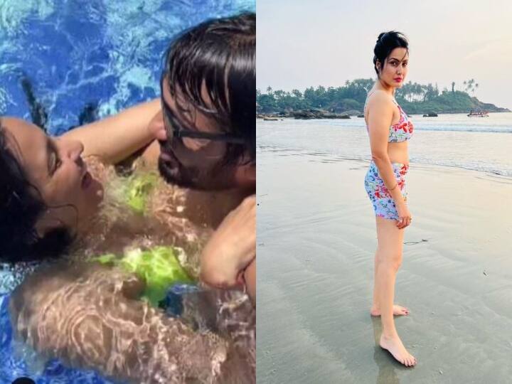 Kamya Punjabi sets fire to pool with husband fans left stunned Video: काम्या पंजाबी ने पति संग पूल में लगाई आग, देख कर हैरान रह गए फैंस