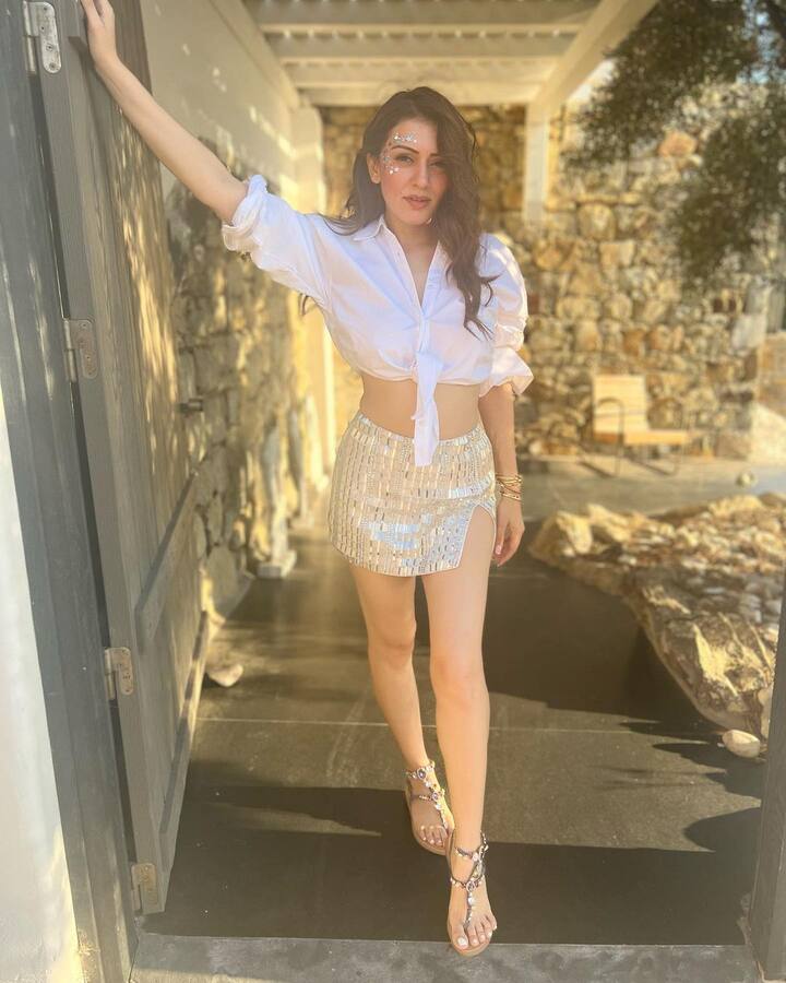 हंसिका ने फोटोज शेयर करते हुए लिखा, 'मेरे एब्ल क्लियरली देखने के लिए आगे की तरफ स्लाइड करें.'