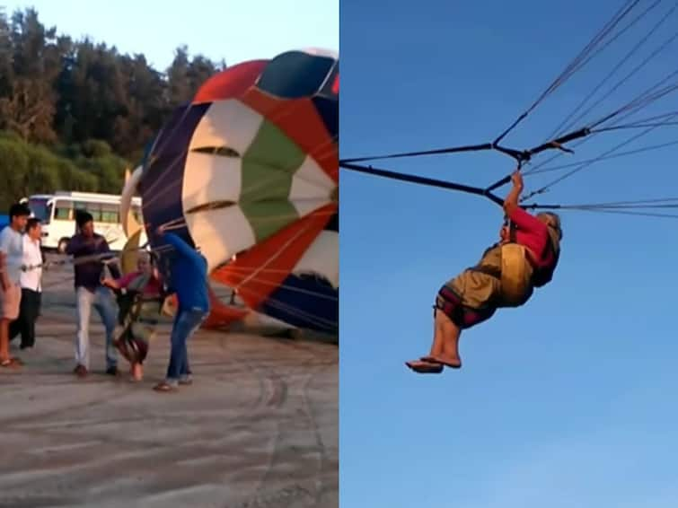 viral video  on social media 80 year old lady paragliding video Viral Video: 'वय केवळ आकडा', 80 वर्षाच्या आजीनं केलं पॅराग्लायडिंग, पाहा व्हिडीओ