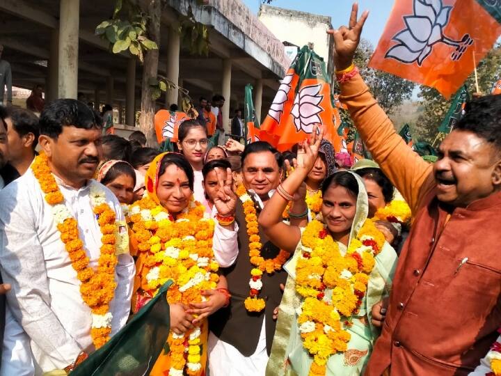 MP Nikay Chunav Result 2023 BJP wins in Omkareshwar Congress also showed strength ANN MP Nikay Chunav 2023: खंडवा की ओंकारेश्वर नगर परिषद में बीजेपी ने लहराया परचम, कांग्रेस ने भी दिखाया दम 