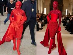 पेरिस फैशन वीक: लाल रंग का पेंट और 30 हजार क्रिस्टल से सजी ड्रेस पहनकर पहुंची Doja Cat, तैयार होने में लगे 5 घंटे