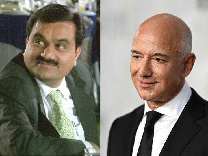The chairman of Adani Group, Gautam Adani, has a net worth of $120 billion, while Jeff Bezos' net worth is $121 billion as of January 24, 2023, according to the Billionaires Index. [Image Credit: Getty]
