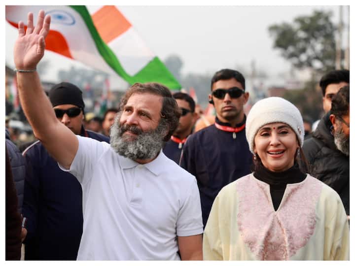 Actor-turned-politician Urmila Matondkar joined Congress leader Rahul Gandhi's Bharat Jodo Yatra as it resumed from the garrison town of Nagrota on Tuesday.