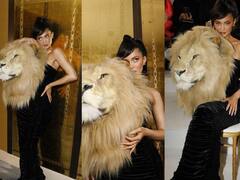 Kylie Jenner : கையில் சிங்க முகத்துடன் ரேம்ப் வாக்கில் கலந்து கொண்ட பிரபலம்..வைரலாகும் புகைப்படங்கள்!