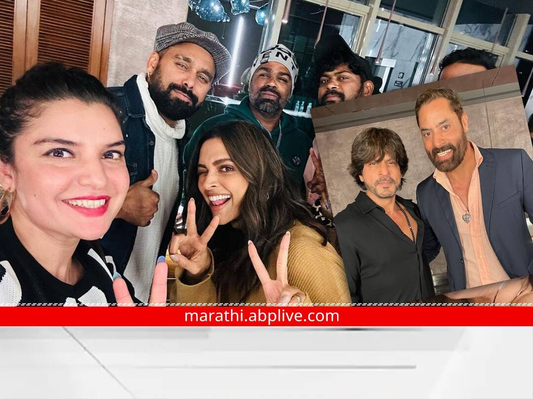 after pathaan screening celebrities danced on besharam rang deepika shah rukh john watch marathi news Pathaan Screening : 'पठाण'च्या स्क्रिनिंगनंतर सेलिब्रिटींचा जल्लोष, 'बेशरम रंग' गाण्यावर थिरकले सेलिब्रिटी; व्हिडीओ पाहाच