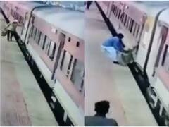 WATCH: Woman Constable Saves Man From Slipping Under A Moving Train In Madhya Pradesh's Ratlam 