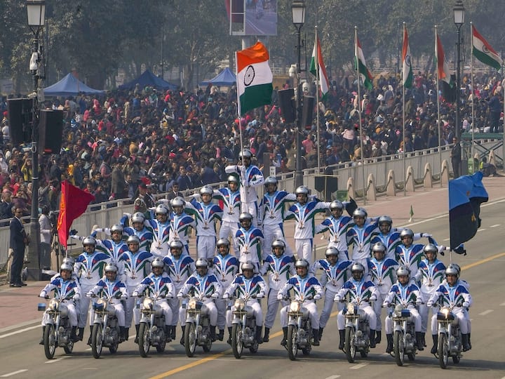 Republic Day many firsts this year parade Delhi police PM Modi Kartavya Path Photos India 26 January Egyptian contingent indian army Tableaux President Droupadi Murmu Indigenous Military Strength, Cultural Diversity And Nari Shakti To Be On Show As India Gears Up For 74th Republic Day