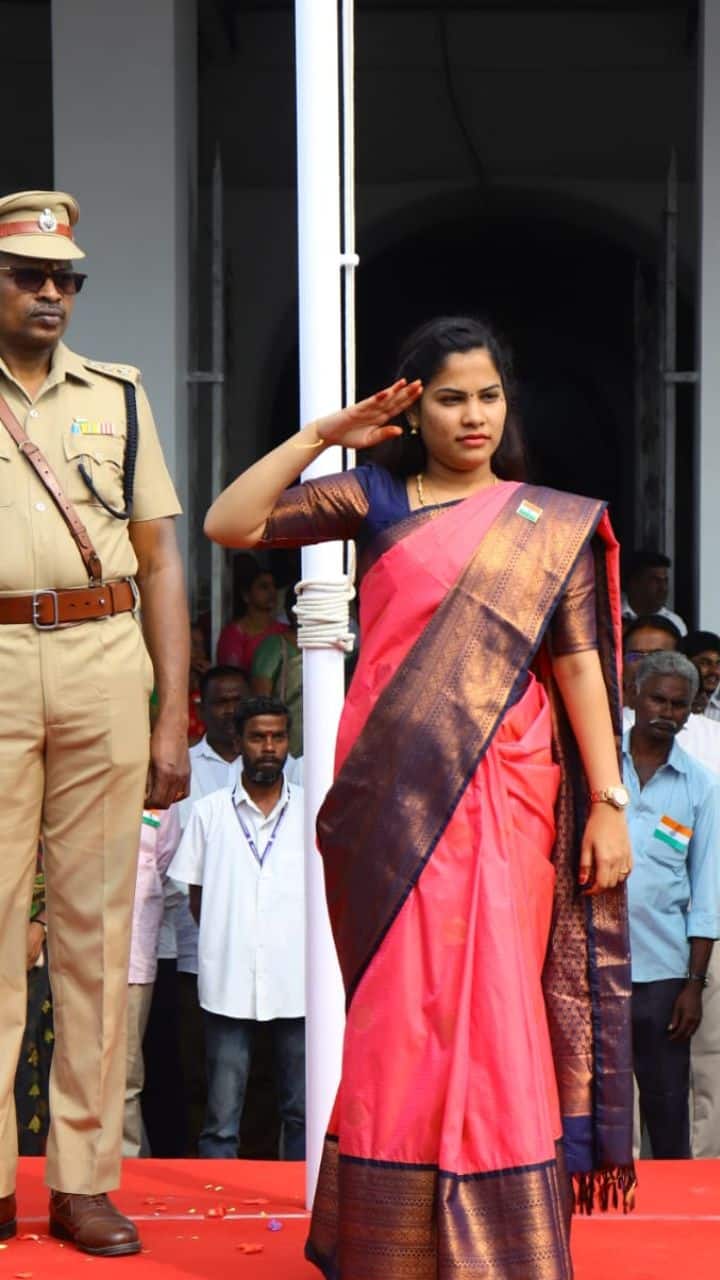 தேசிய கொடிக்கு வணக்கம் செலுத்திய சென்னை மேயர்