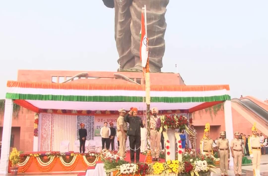 Republic Day celebrations at the Statue of Unity for the first time Republic Day 2023: સ્ટેચ્યુ ઓફ યુનિટી ખાતે પ્રથમવાર પ્રજાસત્તાક પર્વની કરવામાં આવી ઉજવણી