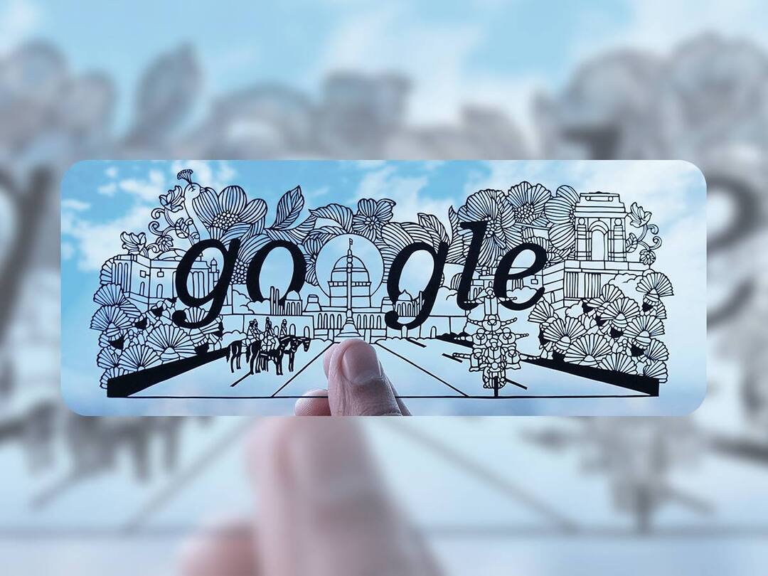 Republic Day 2023 Google Doodle Celebrates India 74th R Day features Gujarat man artwork Republic Day 2023: Google Doodle Celebrates 74th R-Day With Gujarat-Based Artist's Hand-Cut Illustration