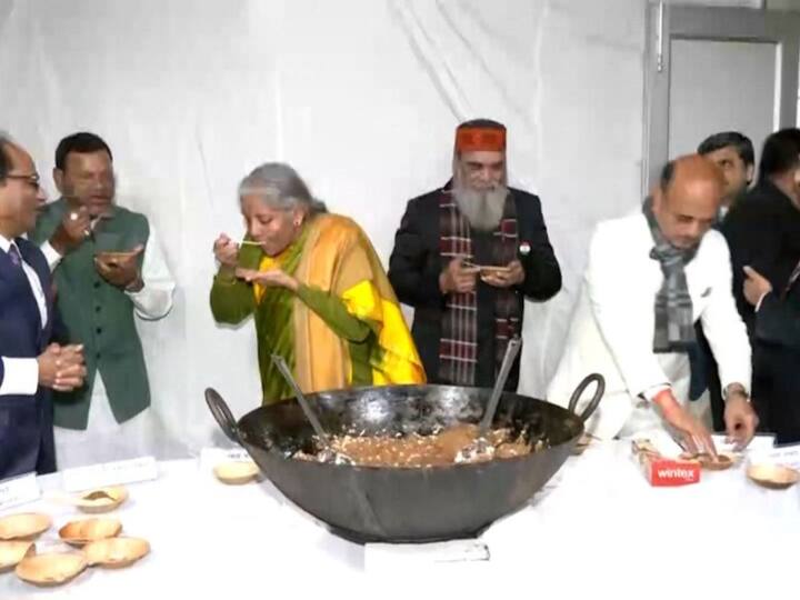 The custom marks the last leg of the budget process and is usually held at the headquarters of the finance ministry in North Block, New Delhi, which houses a special printing press in the basement. [Image Credit: TV]