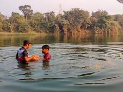 Photo: माघी गणेशोत्सव उत्साहात पार, दीड दिवसाच्या गणपतीला निरोप